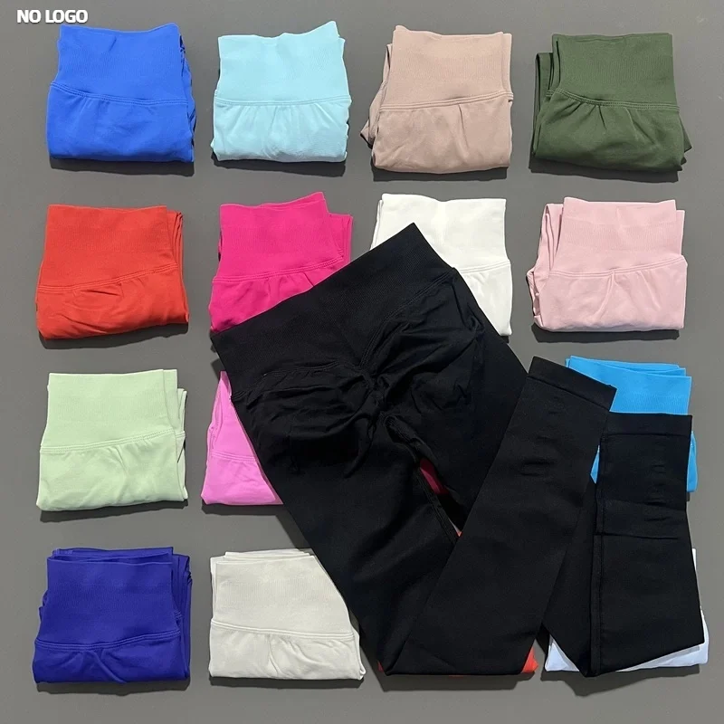 

No Logo Women Gym Leggings High wait Butt Lifting Yoga Pant Seamless Control Fitness Workout Compression Sports Leggings