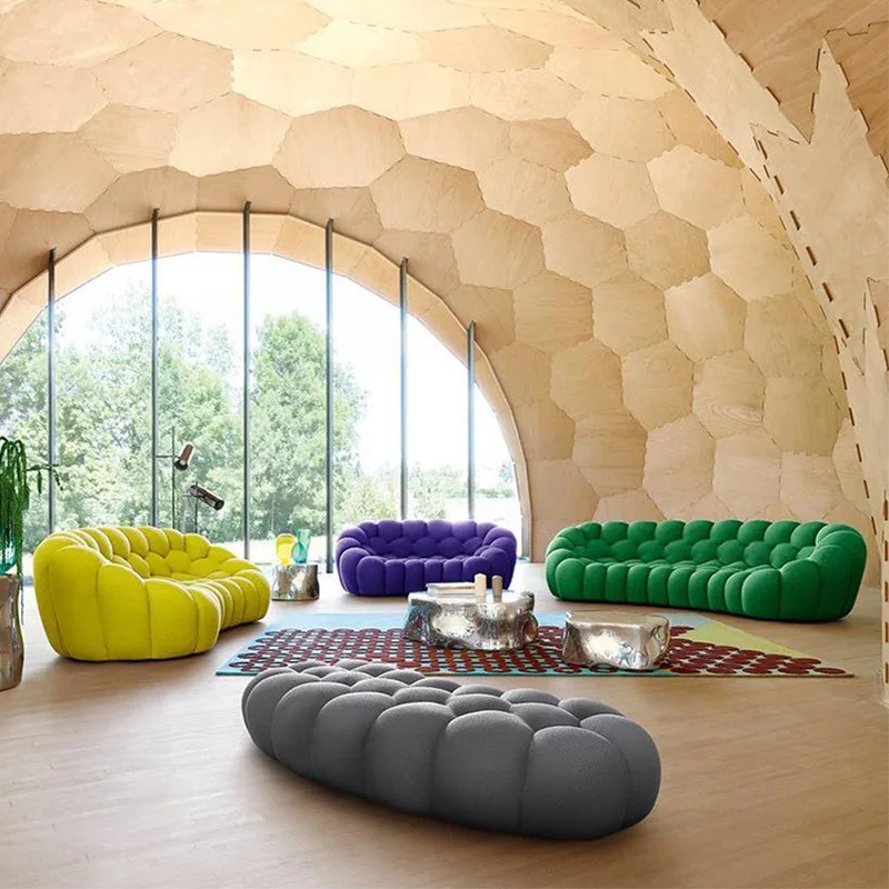 

Special-shaped fashion creative fabric living room curved Internet celebrity designer bubble