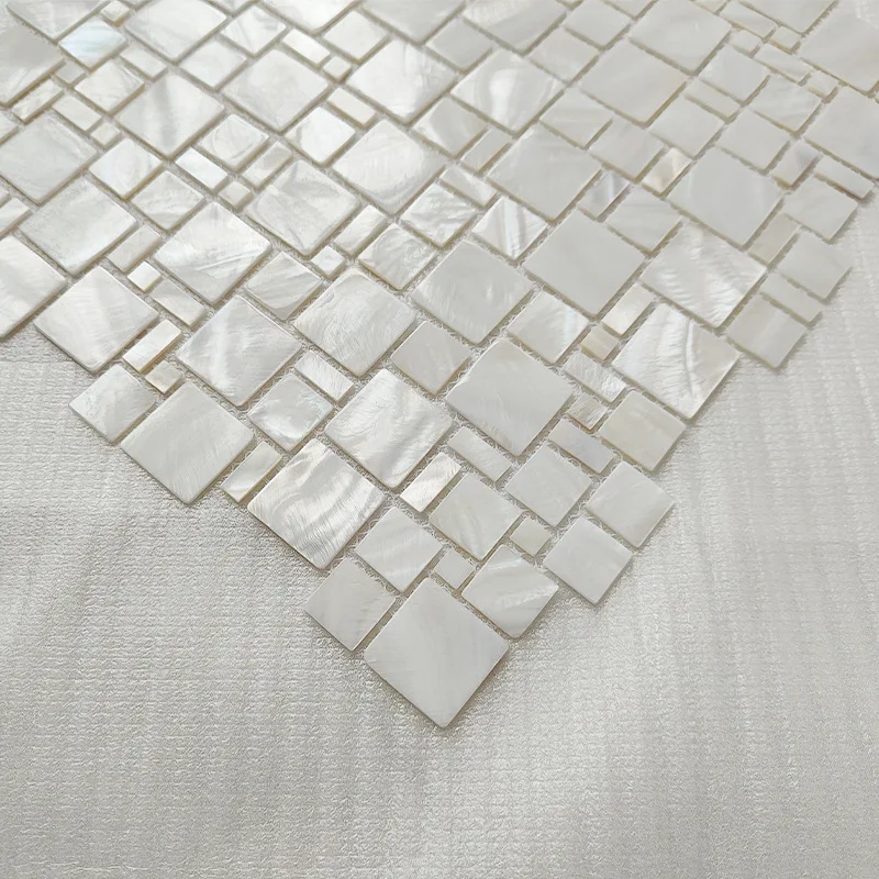 

30x30cm Multi-specification White Natural Shell Mosaic Wall Sticker 0.2cm Bathroom Balcony Entrance Background Wall Decoration