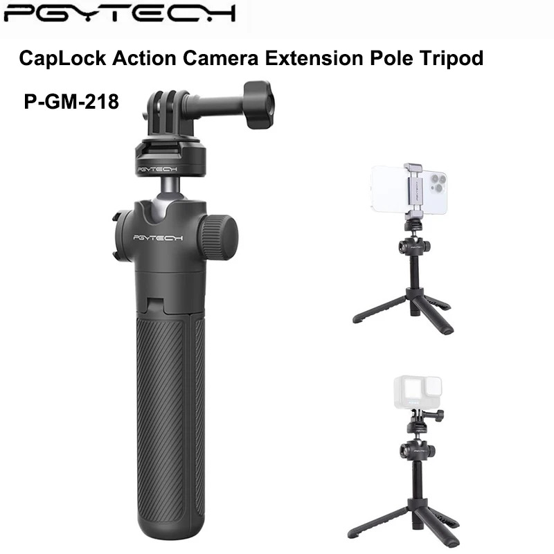 PGYTECH CapLock Actie Camera Verlengpaal Statief Selfie Stick Door Standaard 1/4 Quick Release Voor Actie 4/3/Gopro Hero 12/11
