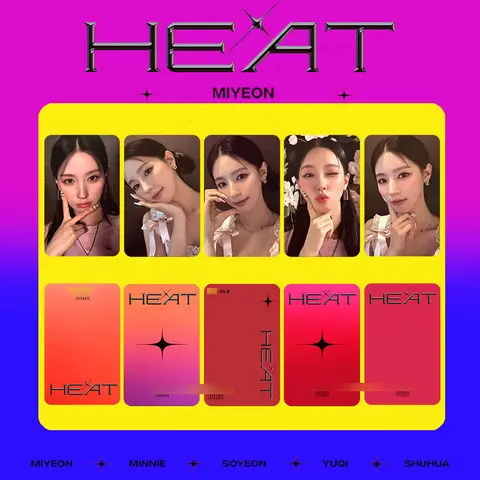 5 sztuk/zestaw (G) I-DLE Album HEAT Solo LOMO Card GIDLE kolekcjoner Card MINNIE SHUHUA Song Yuqi SOOJIN MIYEON pocztówka fotokartka Kpop