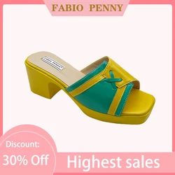 FABIO PENNY Summer fashion holiday casual women's slippers with color matching