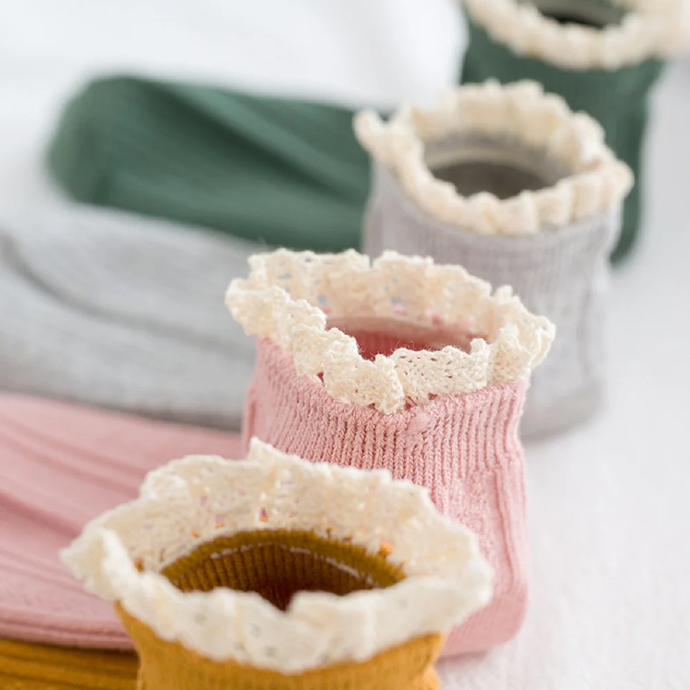 Новые милые женские носки принцессы в стиле Лолиты для девочек, милые женские носки с оборками, чулочно-носочные изделия, кружевные носки, хлопковые носки