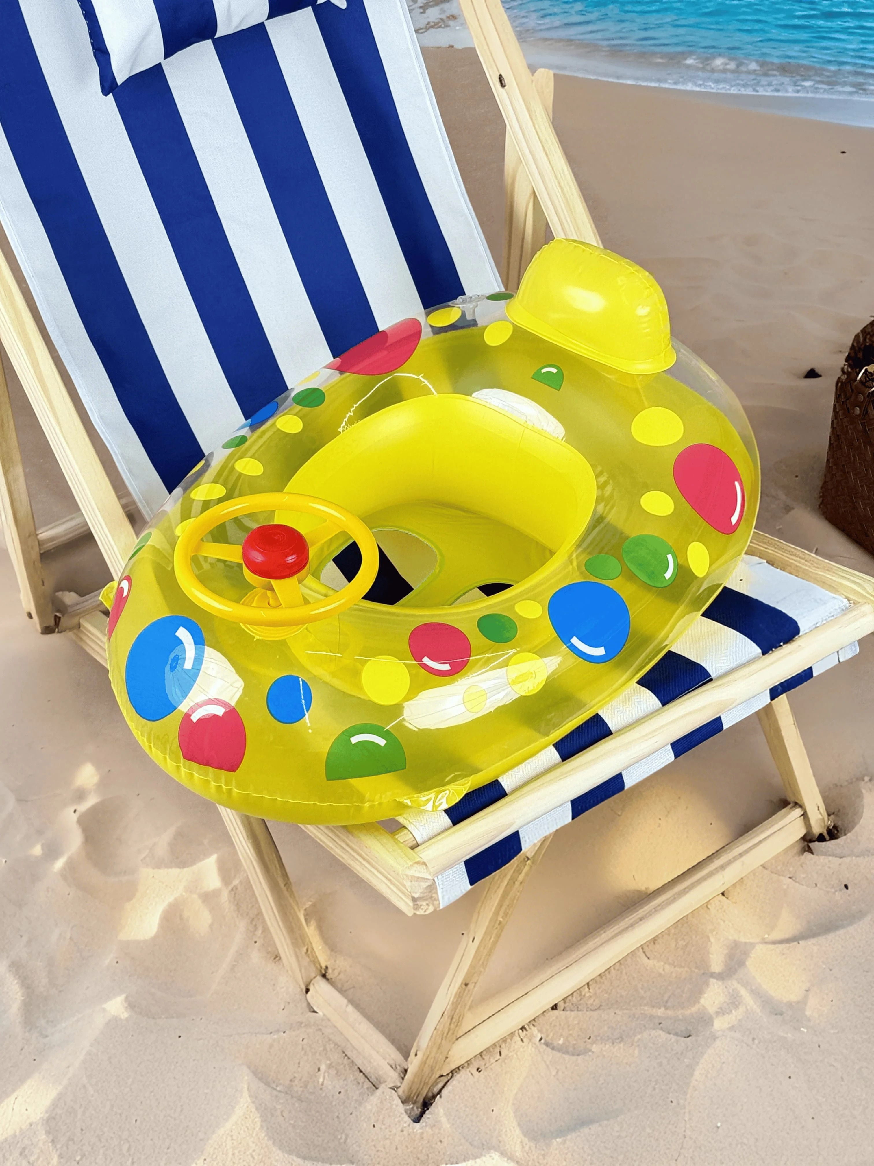 قطعة واحدة من حلقة مقعد حمام السباحة للأطفال القابلة للنفخ، آمنة - عوامة حمام سباحة PVC محسنة للأطفال الصغار #5