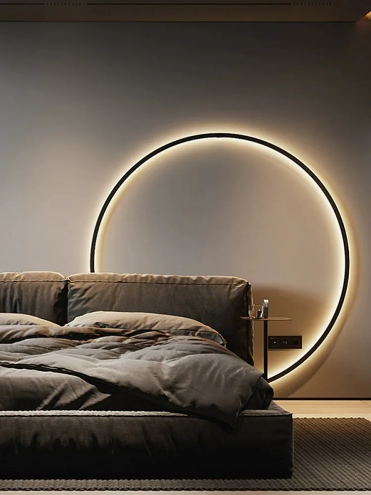 

Modern LED Wall Lamp Living Room Sofa Background Round Ring Decoration Wall Lamps Bedroom Bedside Aisle Corridor Indoor Lighting