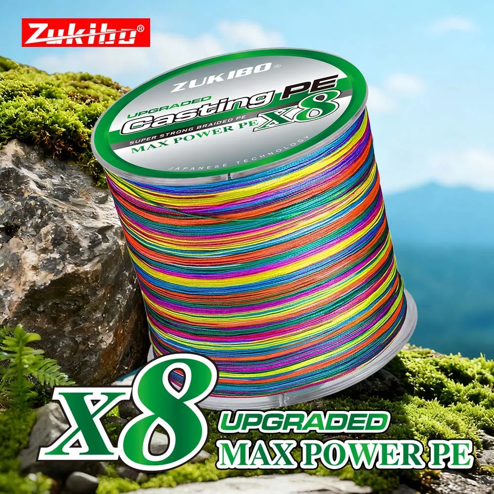 

Плетеная леска ZUKIBO PE, 4/8 нитей, 500/1000 м, высокопрочная, гладкая, мультифиламентная, для морской и карповой рыбалки