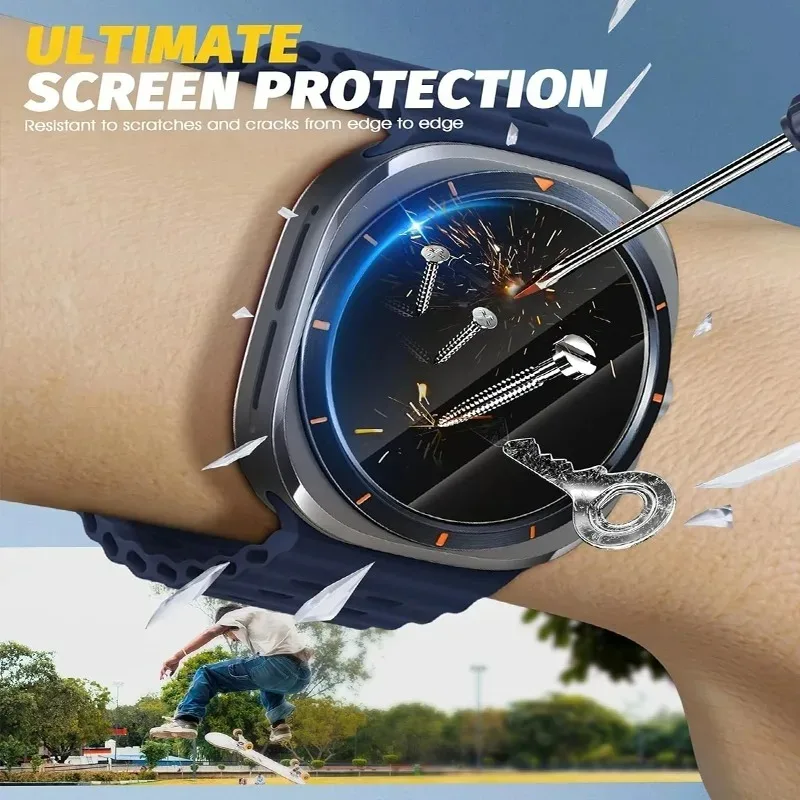 For Samsung Watch Ultra Glass Film 9H Hardness Explosion-proof Easy Install Screen Protector Sensitive Touch Anti-Scratch Guard