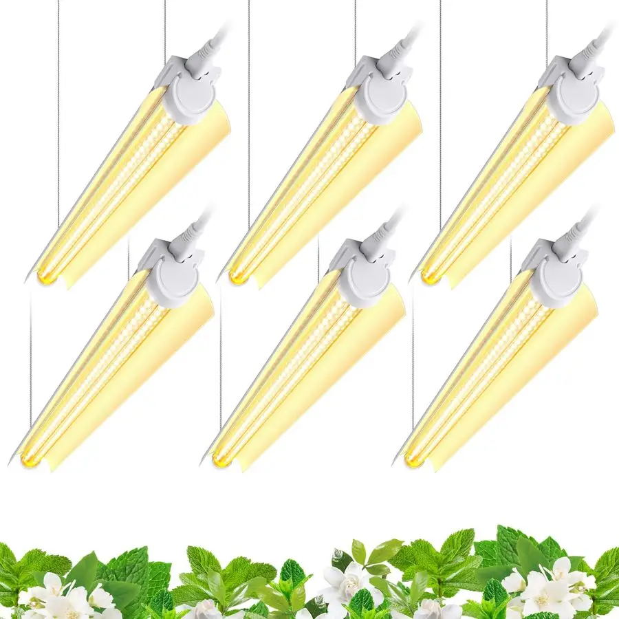 

T8 Plant Light, 144W6 x 24W, 800W Equivalent, 2FT Super Bright, Full Spectrum, led Grow Light, Integrated Growing Lamp Fixture,