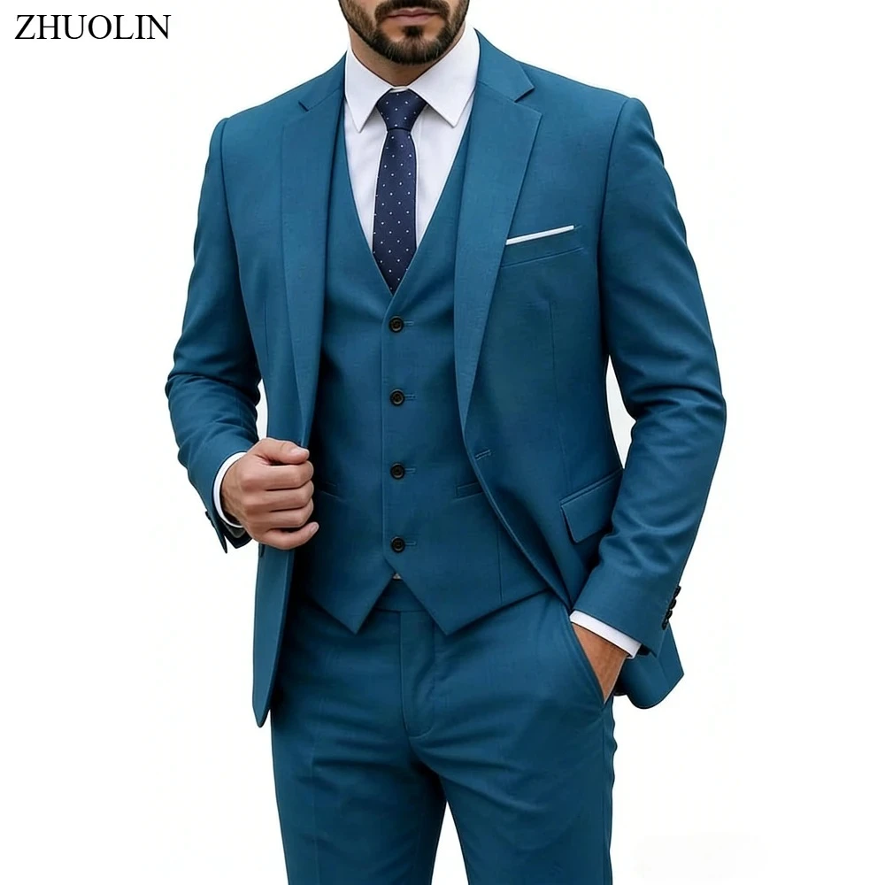 Herren Formeller Business-Anzug Blazer Jacke Hose 2-teiliges Set Klassische Einfarbige Ausführung für Büro und Party 6XL Übergröße