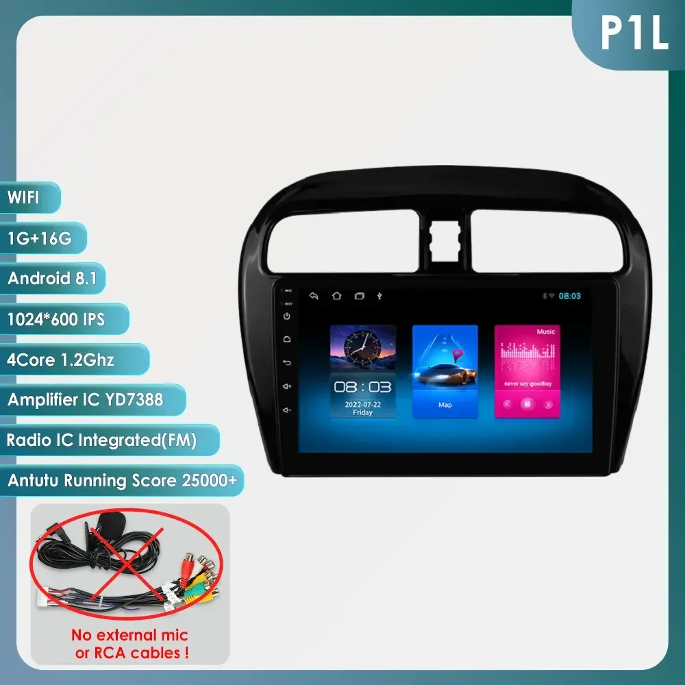 6115 Android Autoradio voor Mitsubishi Space Star Dodge Attitude Mirage 2012-2023 Carplay Android Auto GPS multimedia Speler WIFI - afbeelding 1