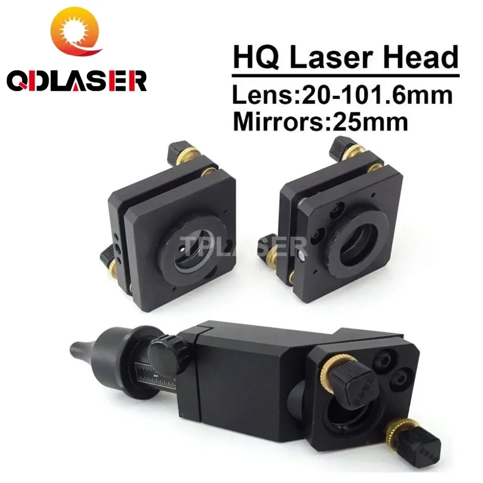 

Лазерная головка QDLASER CO2, черная линза 20-101,6 мм, зеркала 25 мм для станка для лазерной гравировки и резки CO2