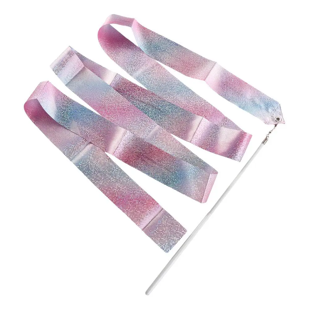 Gymnastics Equipment Rainbow Stick  Training Tool Flashing Star Gym Ribbons Ballet Streamer Dance Ribbon Twirling Rod