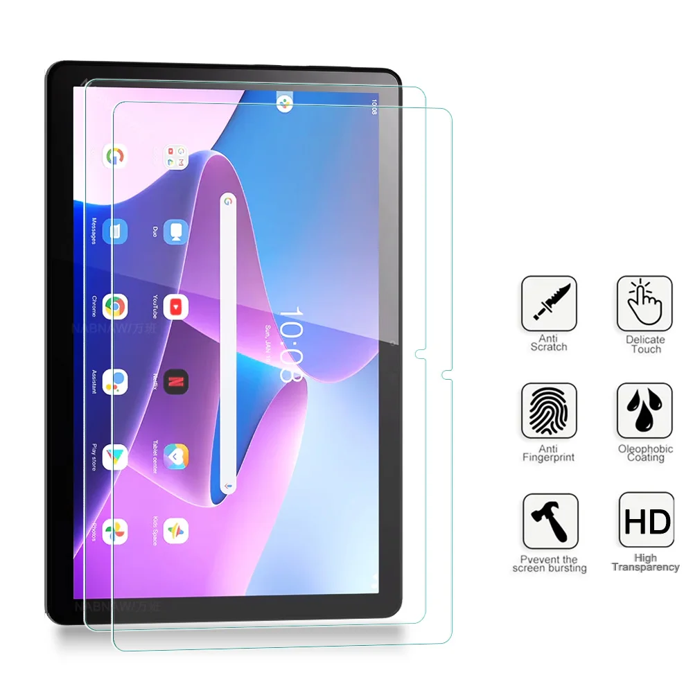 2 Pieces Hard Scratch Proof Film HD Tempered Glass Screen Protector For Lenovo Tab M10 3rd Gen 10.1 TB-328XU TB-328FU M10-Gen3
