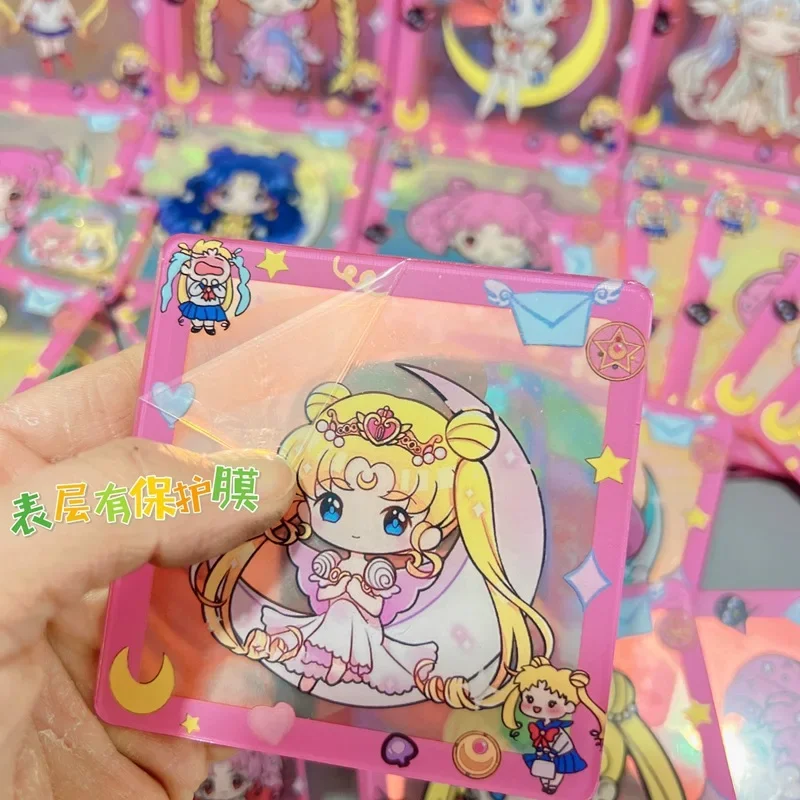 Cartoon Anime Sailor Moon Series Transparent Laser Acrylic Interlayer Double Transparent Handmade DIY Patch Storage Box Material