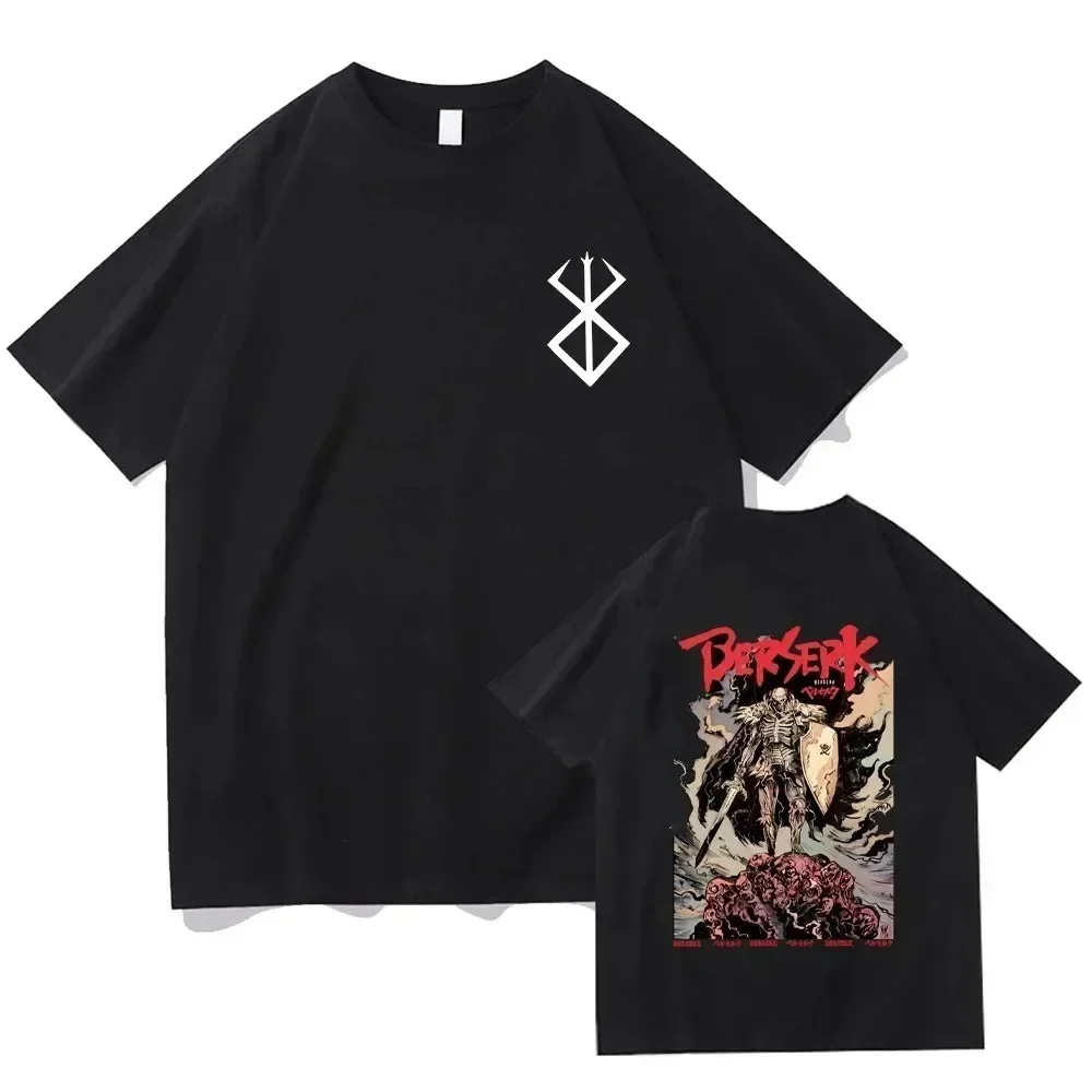 Anime Berserk Tshirt Summer Men Women Cotton Oversized Short Sleeve T Shirt Print T-shirt Tops 2024 Tee Trend Fans Clothes