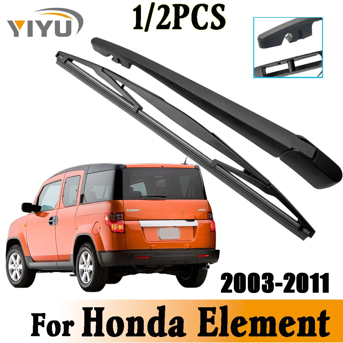 1/2 Stück Heckscheibenwischerblatt-Wischerarm-Set für Honda Element 2003--2011 Windschutzscheiben-Rückwischerbürsten