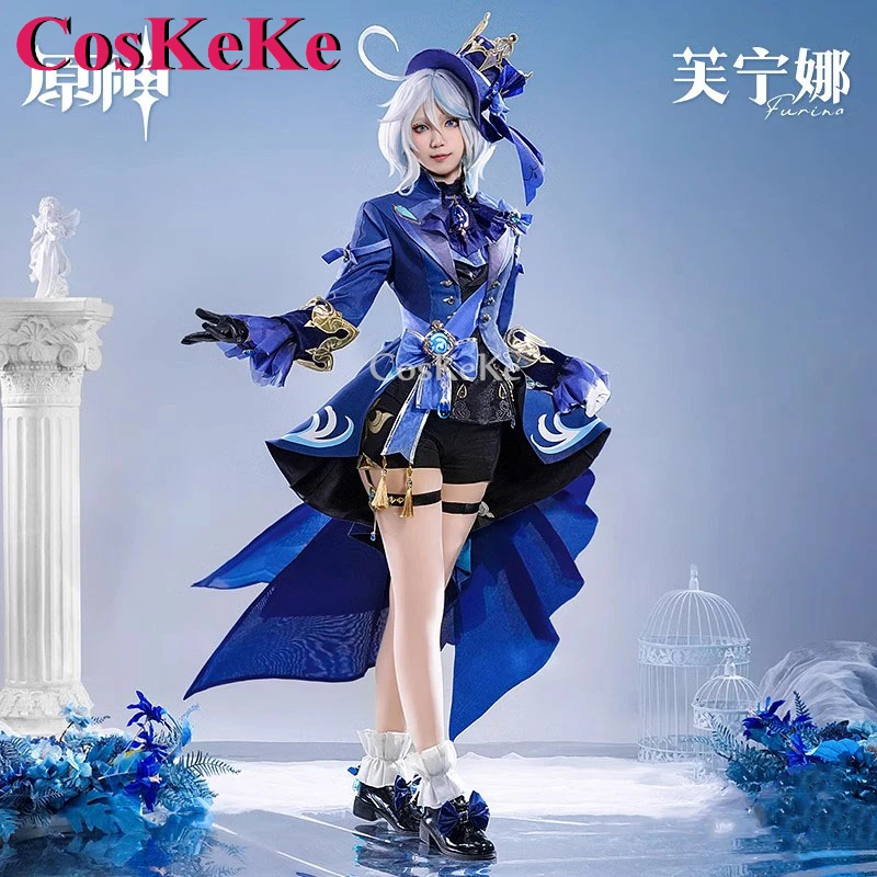 CosKeKe Furina/Focalors Cosplay Game Genshin Impact Costume Sweet Nifty Lovely Uniforms Halloween Party Role Play Clothing S-3XL