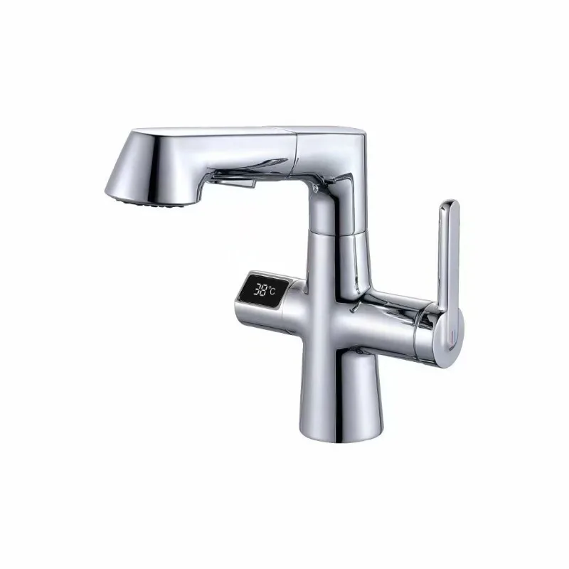 Intelligenter LED-Waschtischarmatur mit Digitalanzeige, Badezimmer-Lift- und Zughahn