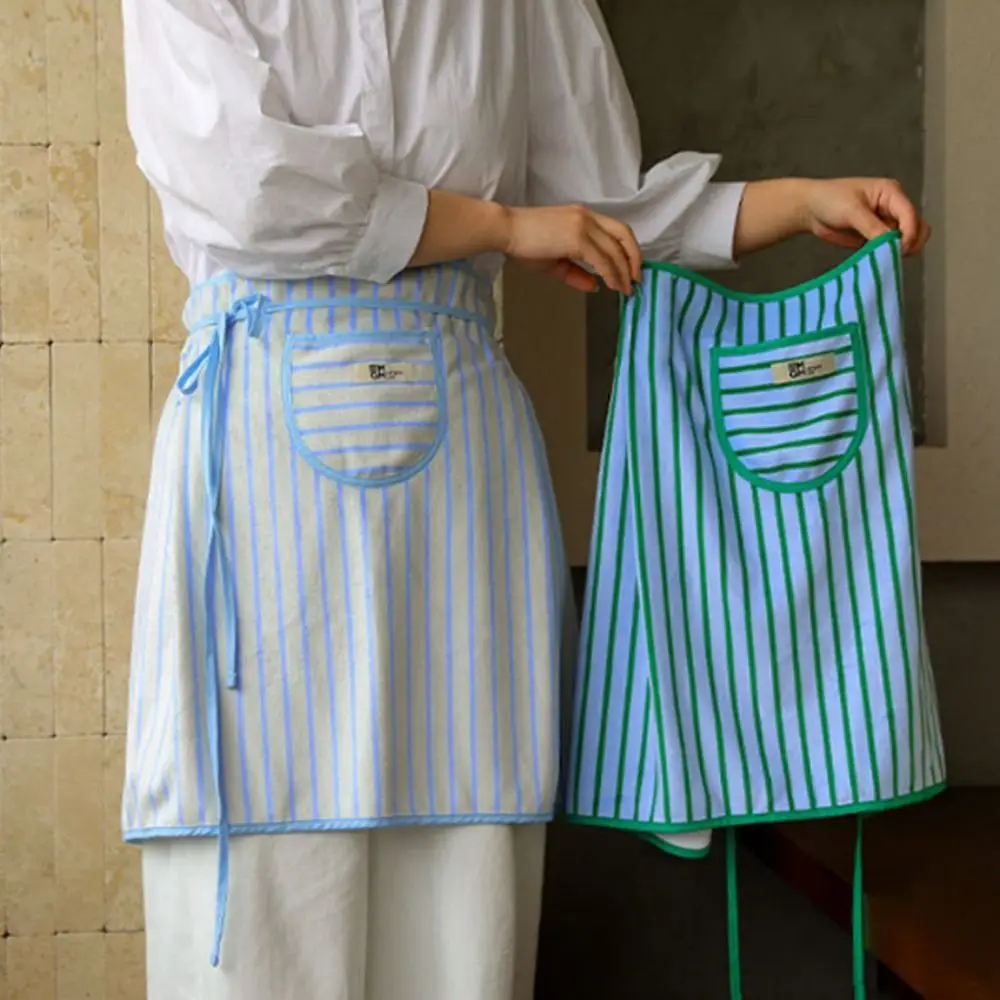 High Quality with Pockets Half Apron Super absorbent Wipeable Polyester Apron Polyester Soft Garden Apron