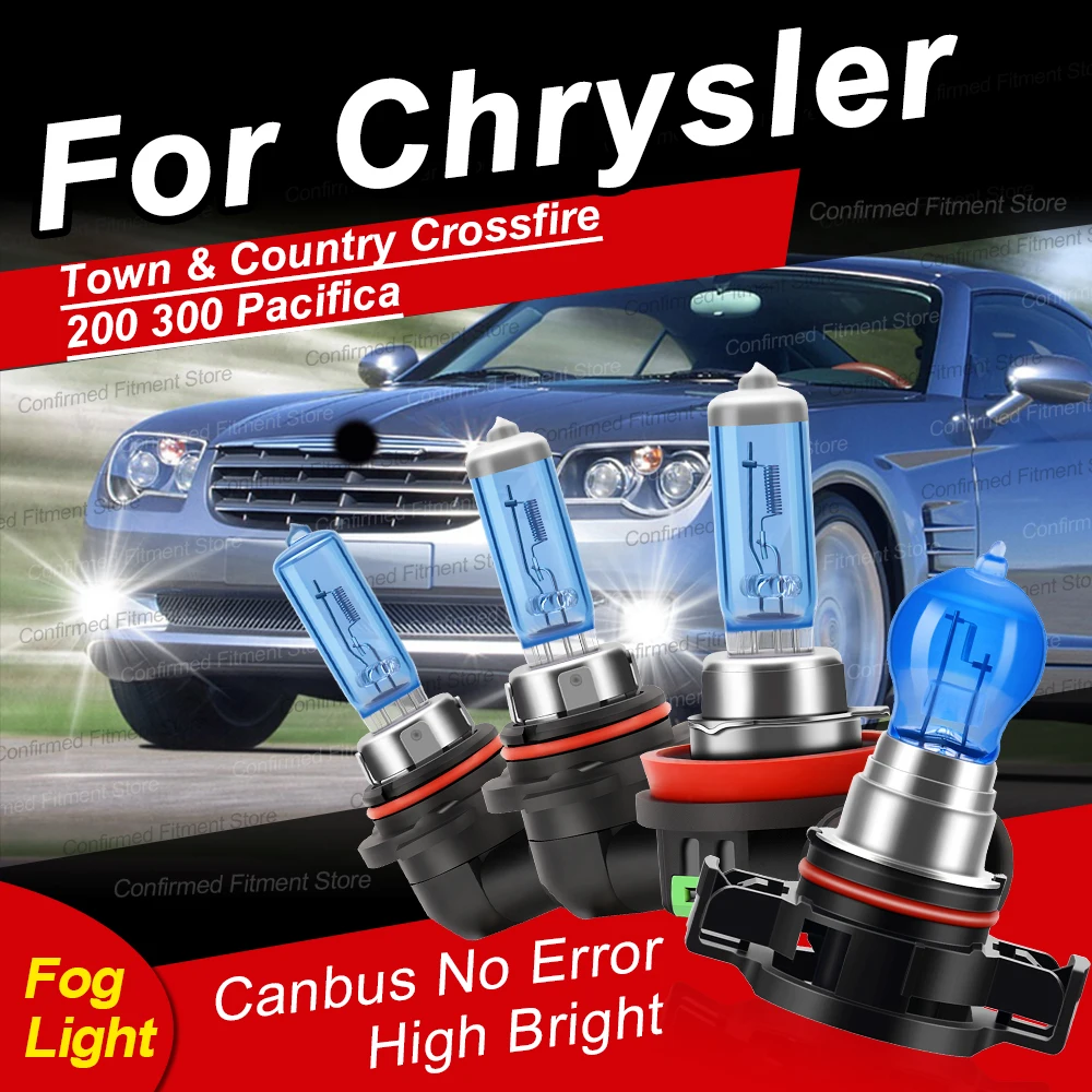 2Pcs Canbus Auto Halogen Front Fog Lamps H11 5202 9006 HB4 9145 H10 For Chrysler Town & Country Crossfire 200 300 Pacifica