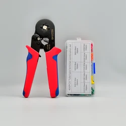 Tube Terminal Crimping Tools Ferrule Crimping Pliers HSC8 6-4 0.25-10mm² 23-7AWG Square Ratcheting Electrician Clamp Set