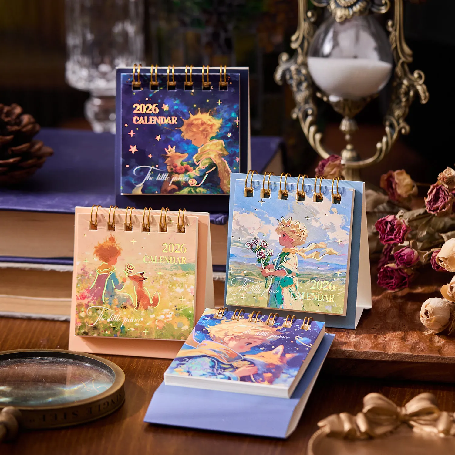 

2026 Mini Simple Calendar Small Desk Calendar Star Dream Prince Cover Calendar Planner Desktop Decoration Office Stationery