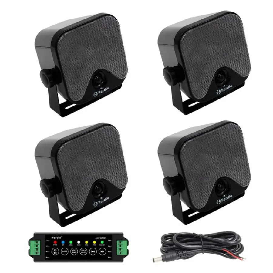 

4 Inch 240W Marine Bluetooth Speakers for Boat ATV UTV RZR Camper Tractor Truck Jeep Courtyard Powersports, Waterproof Outdoor