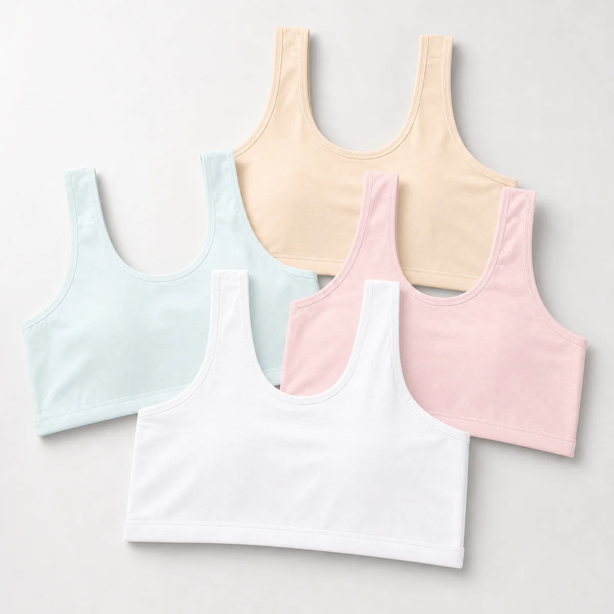 Big Kids Girls New Cotton Growing Underwear Student Bra Small Vest Primary School Girls Daily Casual Soft Lingerie