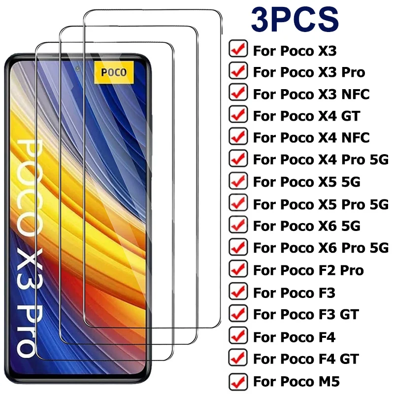 

Защитное стекло для Poco X3/X4/X5/X6 Pro, 3 шт.