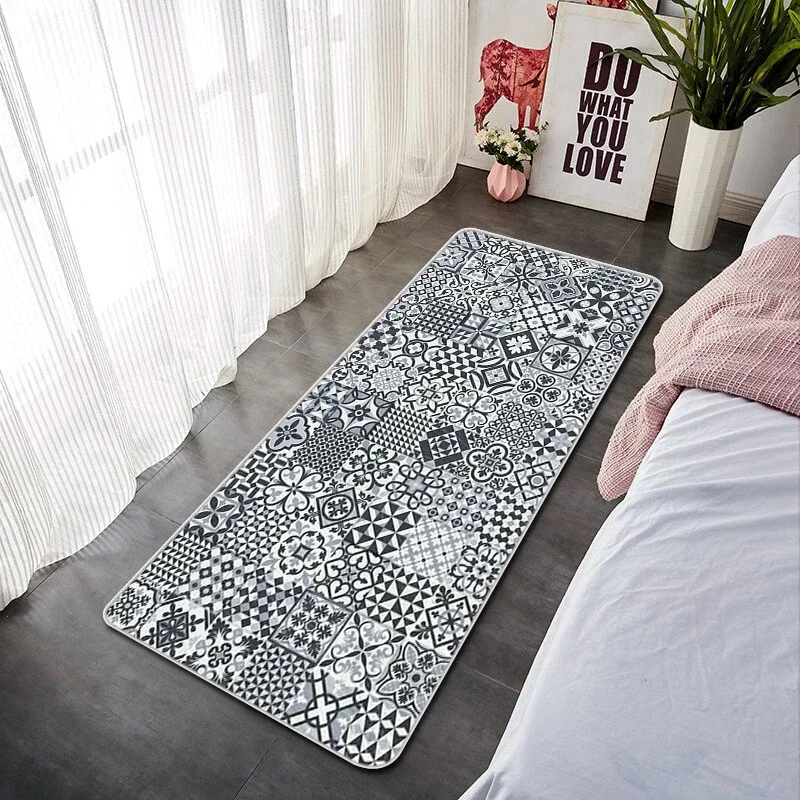 Floor Mat Anti-slip Kitchen Mat Morocco Pattern Modern Home Entrance Doormat Living Room Decoration Carpet Balcony Bathroom Rug