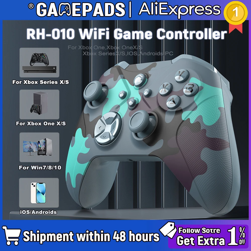 Controlador inalámbrico WiFi para Xbox Series X/S/Xbox One PC Turbo, vibración del motor, Gamepad con función de activación, joystick de 6 ejes, controlador Xbox