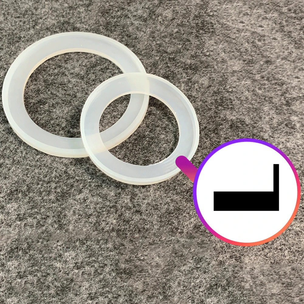 L Shaped 19 25 32 38 40 51 63 76 102mm VMQ Seal Gasket Replacement For 1.5