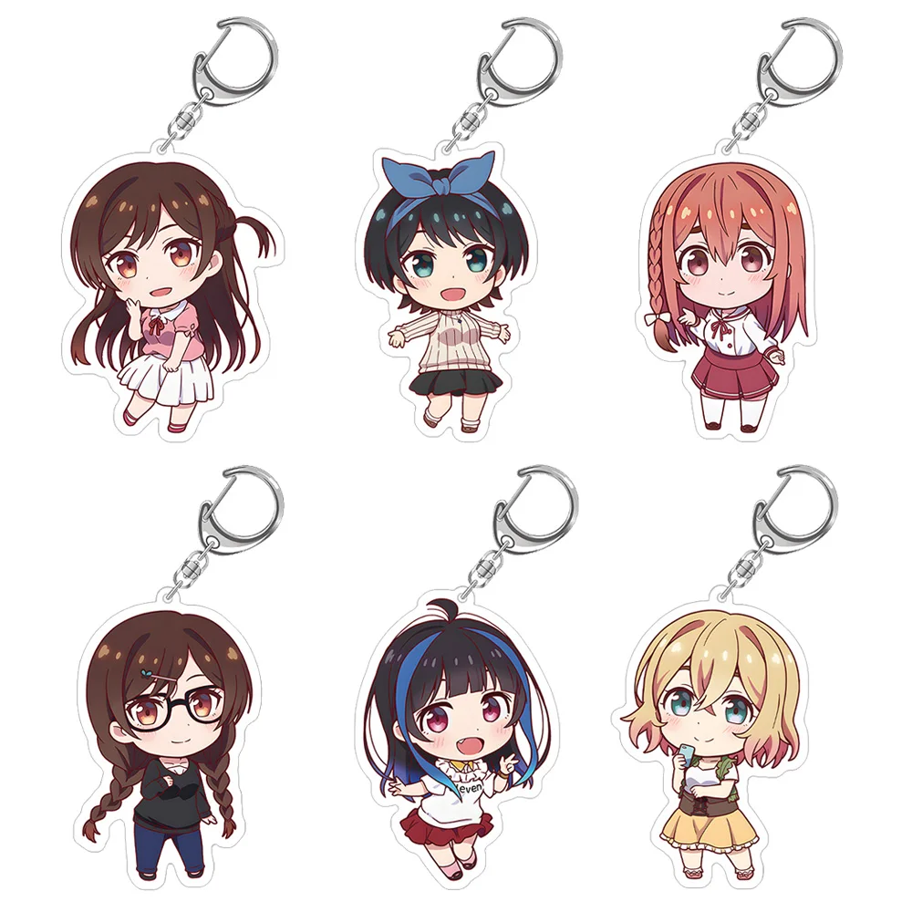 Rent-A-Girlfriend Chizuru Mizuhara Chizuru Mizuhara Ruka Sarashina Sumi Sakurasawa Chibi Anime Acrylic keychain Bag pendant Toy