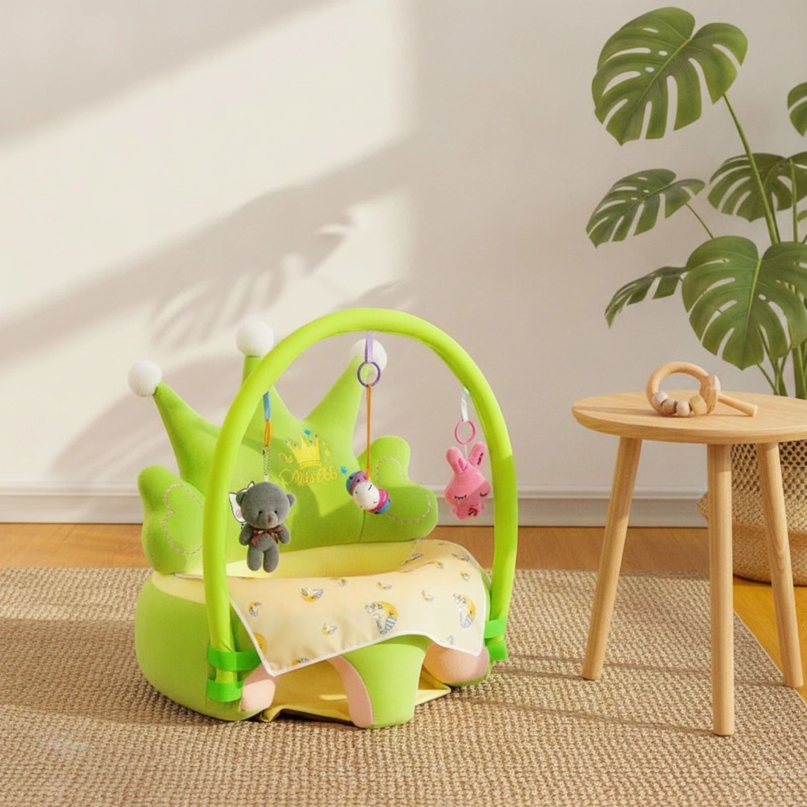 Baby Nursery Chair - Baby Floor Seat with Toy Bar