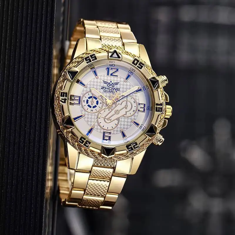 メンズクォーツ時計,ラージダイヤル,スチールバンド,ビジネス,ファッション,ボックスなし