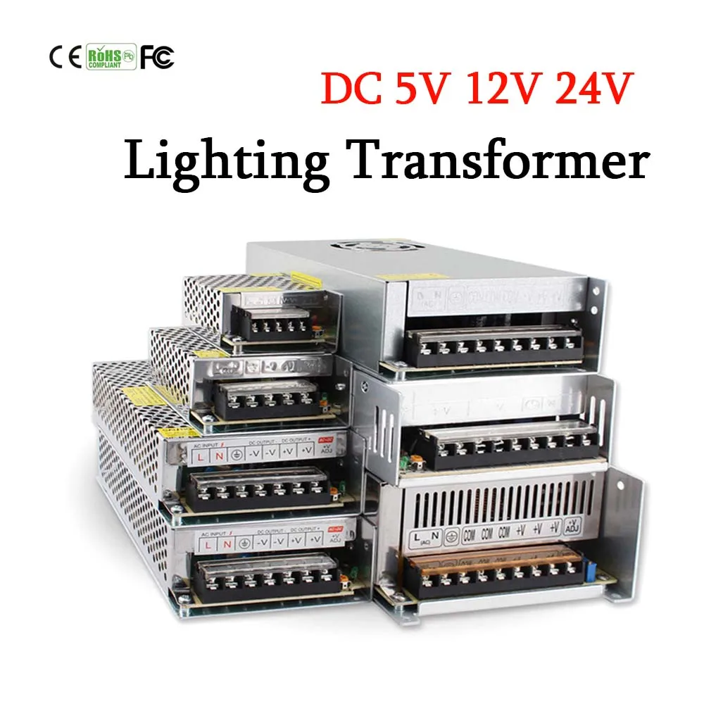 LED Lighting Transformer AC110V~220V To DC 5V 12V 24V Switching Power Supply 1A 2A 3A 5A 10A 15A 20A 30A 40A 50A For CCTV Camera