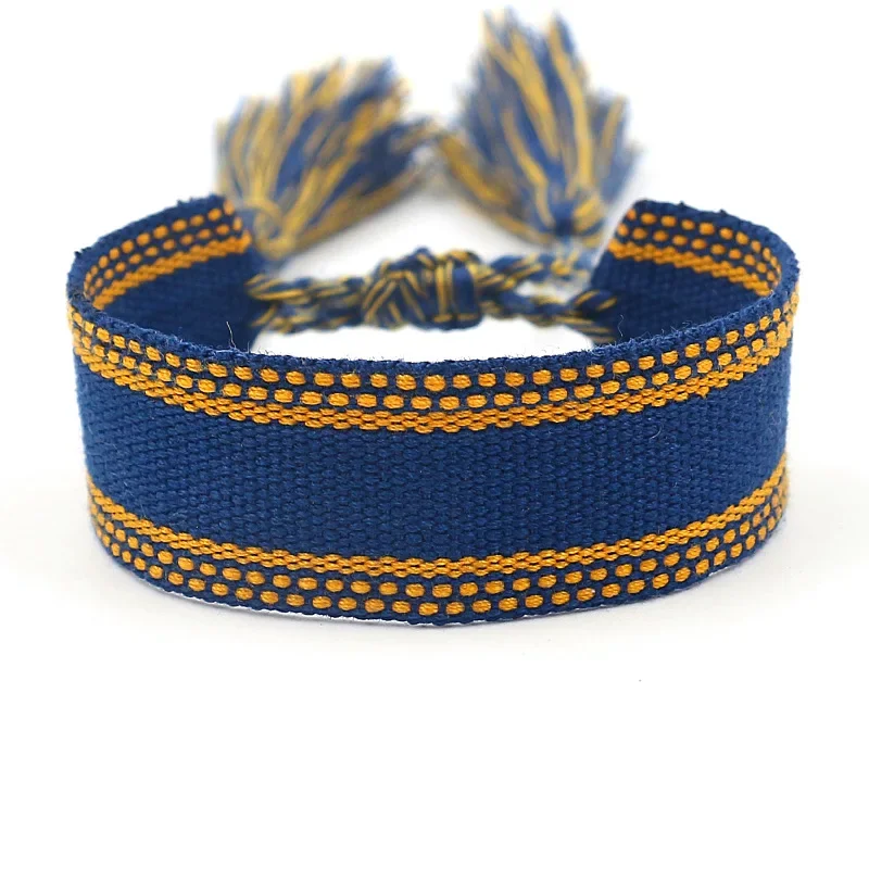 Ethnic Personality Braided Fabric Bracelet for Women Bohemian Adjustable Bracelet Handmade Wrist Bracelet Tassel Fashion Jewelry