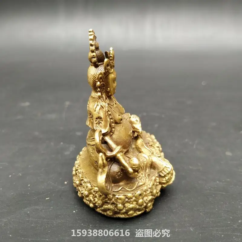 Alloy imitation pure copper Tibetan legend Huang Caishen retro imitation old goods small ornaments