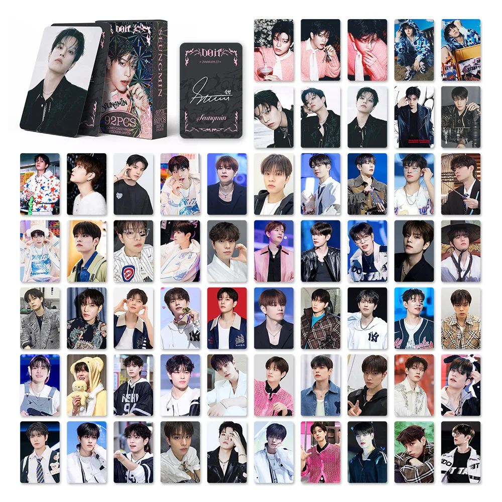 การ์ด LOMO ของ STRAYKIDS แบบปรับแต่งได้ 92 ชิ้น รุ่น Felix HAN LeeKnow อัลบั้มใหม่ โฟโต้การ์ด ของสะสมดาราเคป๊อป