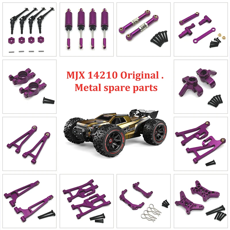 For HYPER GO MJX 1/14 14209 14210 H14BM RC Car Upgrade Parts Accessories  Metal Fittings Steering Assembly with Bearings