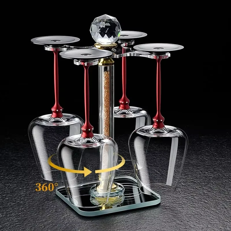 Handmade High-End Crystal Red Wine Glass Elegant Barware for Banquet Wedding High-Speed Rotation Glassware