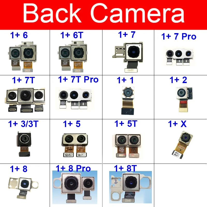 Rear Big Main Camera For Oneplus 1 2 3 3T 5 5T X 6 6T 7 7T 8 8Pro 8T Back All Camera Flex Ribbon Cable Replacement Repair Parts