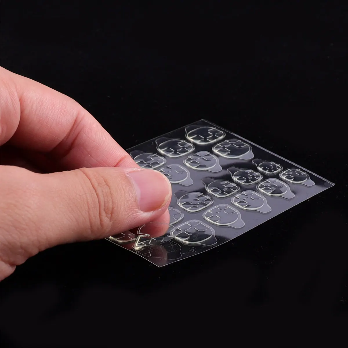 20Sheets Double-Sided Adhesive Nail Glue Stickers Transparent Thick Gel Formula for Temporary Nails Quick DIY Nail Art