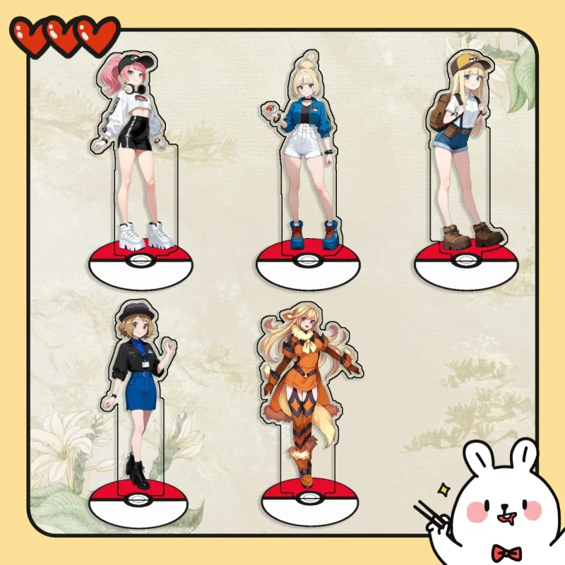 Figurines en acrylique recyclé pour Pokémon Hilda, Serena, Lillie, Dawn, décoration de bureau, créativité décorative, cadeau mignon, 15 cm