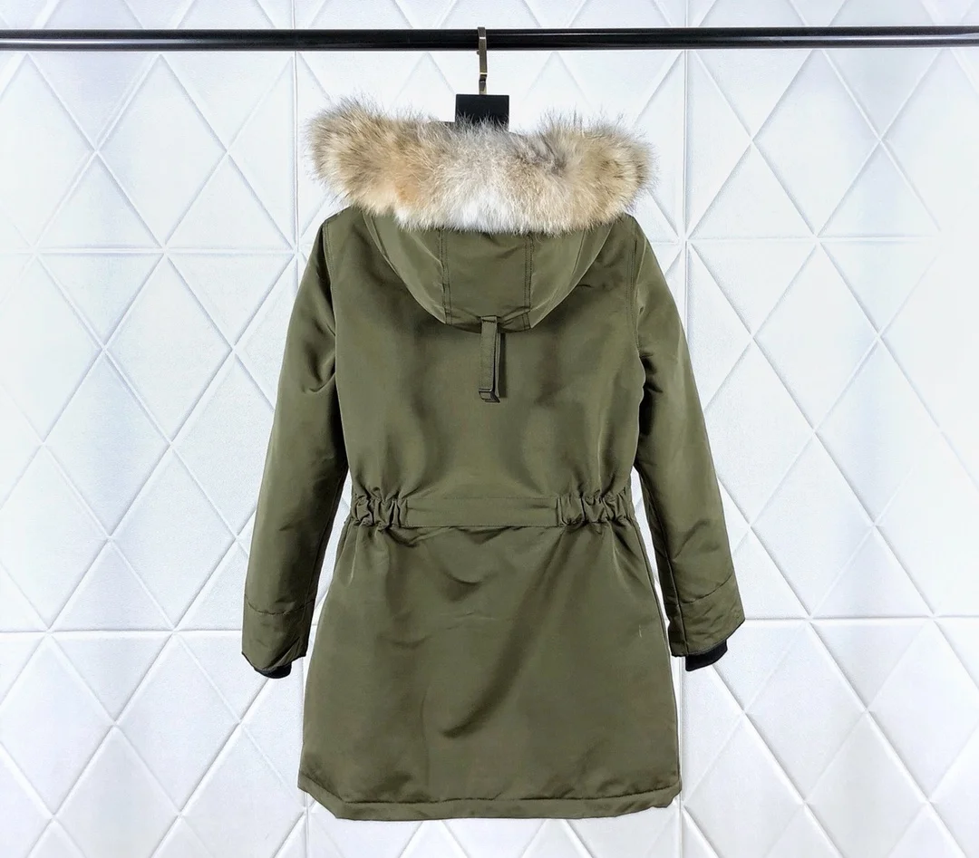 Women style Winter warm Long Down Jacket Famous designer designed Luxury brand windproof hooded high-quality Slimming wais coat