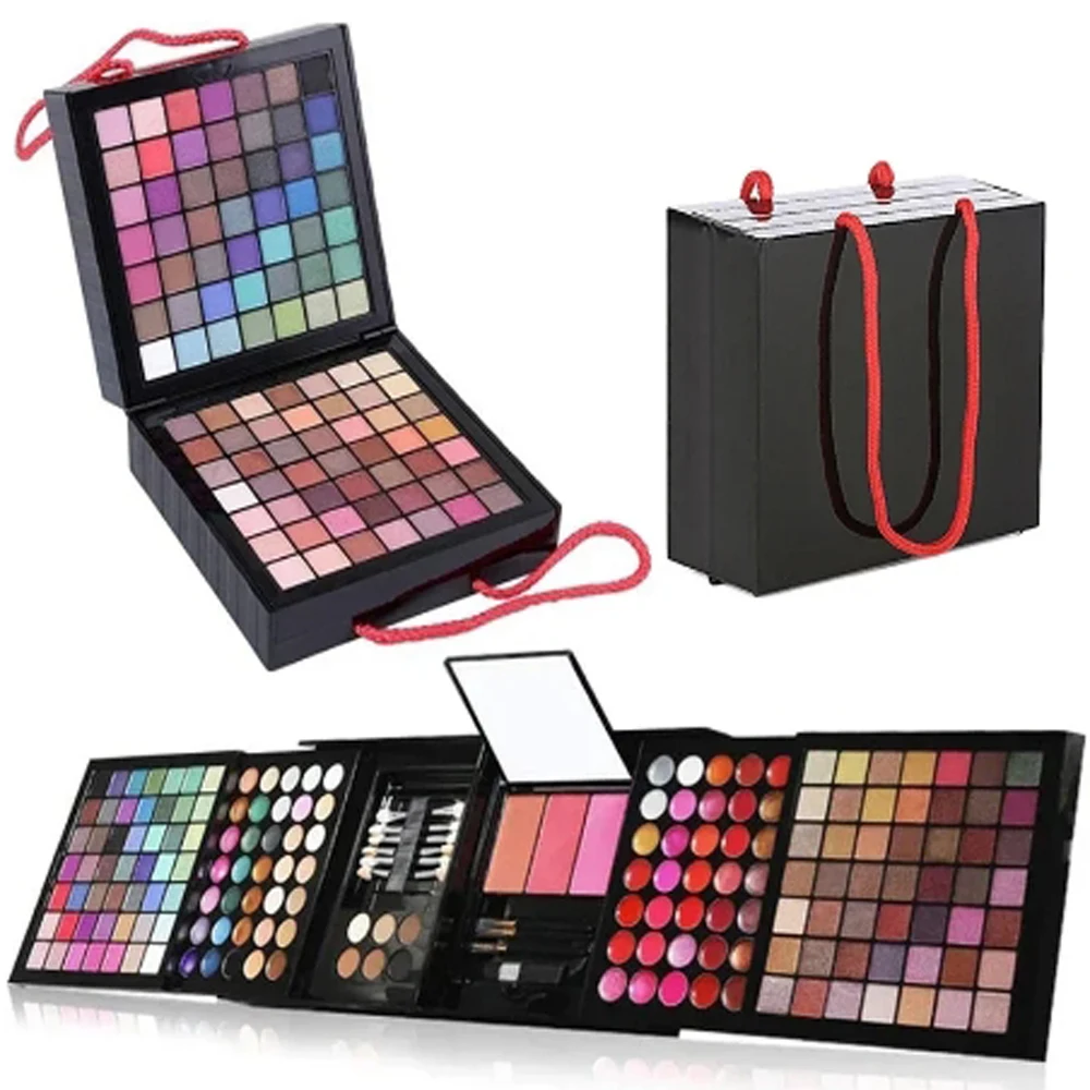 Kit trucco multifunzione Set completo scatola occhi polvere fard rossetto trucco con specchio per le donne tavolozza portatile da viaggio per principianti