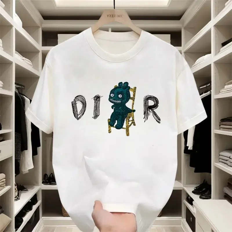 

Pure Cotton Street Trend Short-sleeved New Summer Fashion Brand Loose Printed T-shirt Ins Top for Men and Women