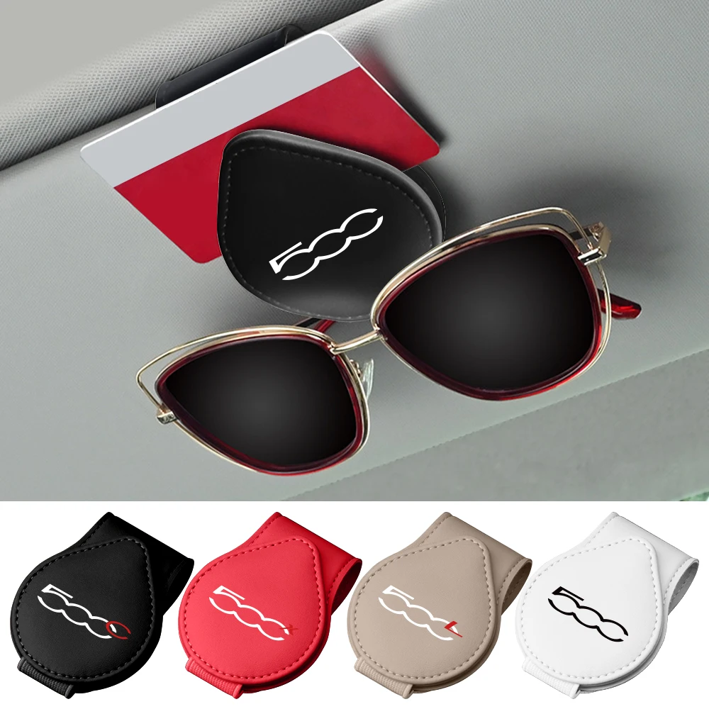 Car Sun Visor Sunglass Holder Clip Sun Visor Ticket Card Clip For Fiat 500 500C 2012 500X 500L Abarth 695 Car Accessories