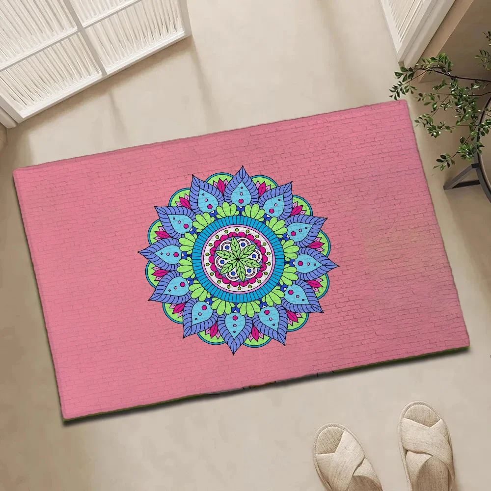 

Kitchen Mat Mandala Style Rugs Fashion New Doormat Entrance Door Mats Choice Floor Bath Mat Carpet Home Foot Bathroom Room Front