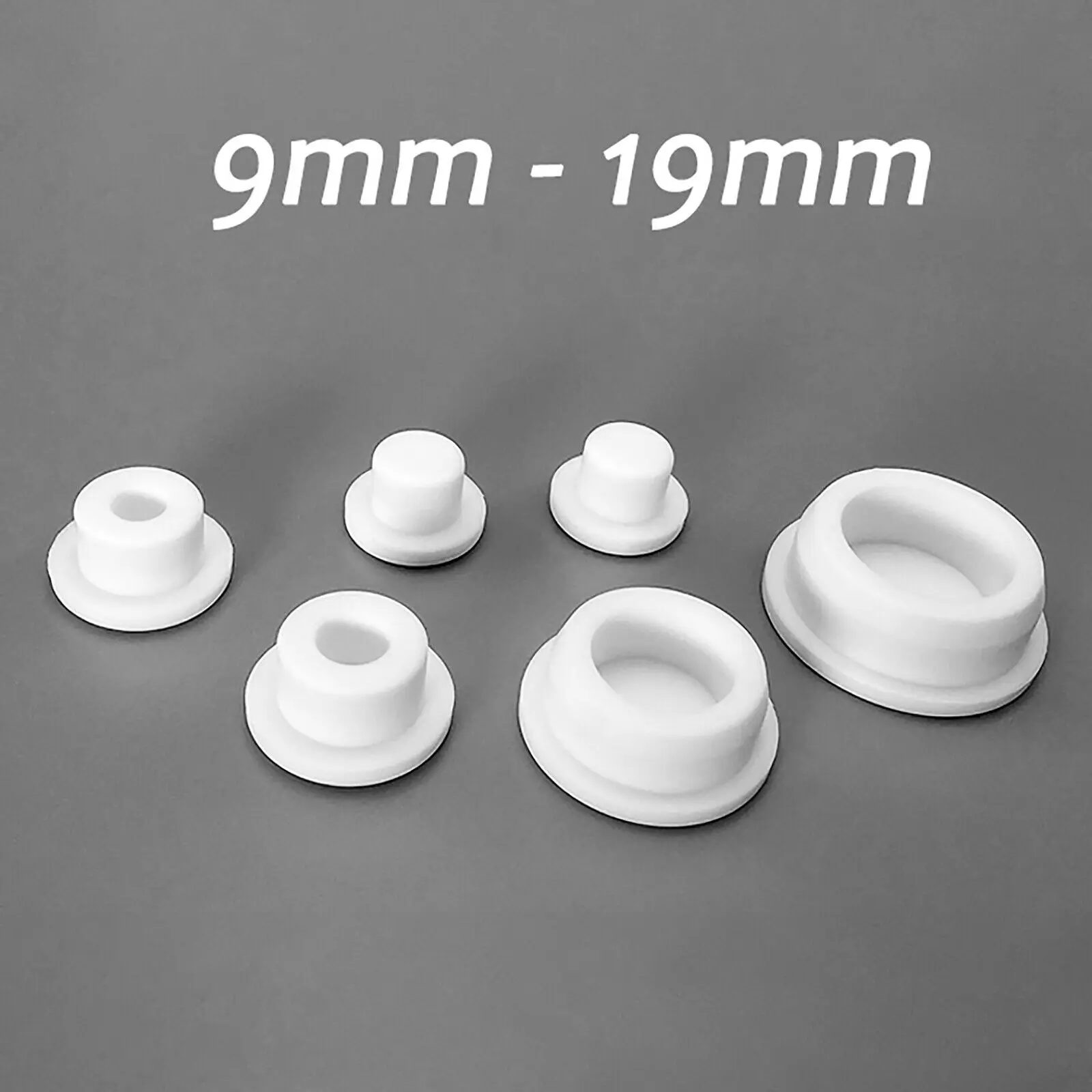 White Round Silicone Rubber Seal Hole Plugs Blanking End Caps Seal Bung Tube Pipe Inserts Plug 9mm-19mm